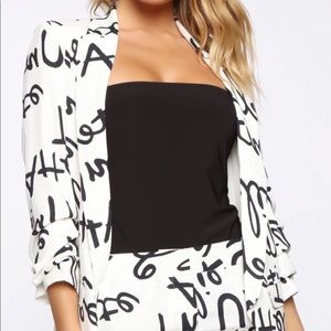 White Combo, Blazer Pant Suit